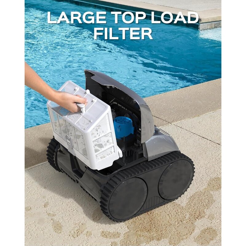 Robot nettoyeur de piscine sans fil pour piscines encastrées, aspirateur de piscine avec triple moteur amélioré, planification intelligente de route