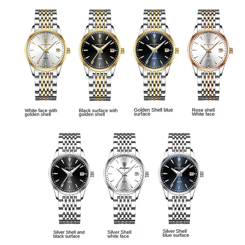 여성용 패션 작은 다이얼 2024 방수 석영 손목 시계, 스테인레스 스틸 브랜드 시계, 빛나는 Reloj Mujer