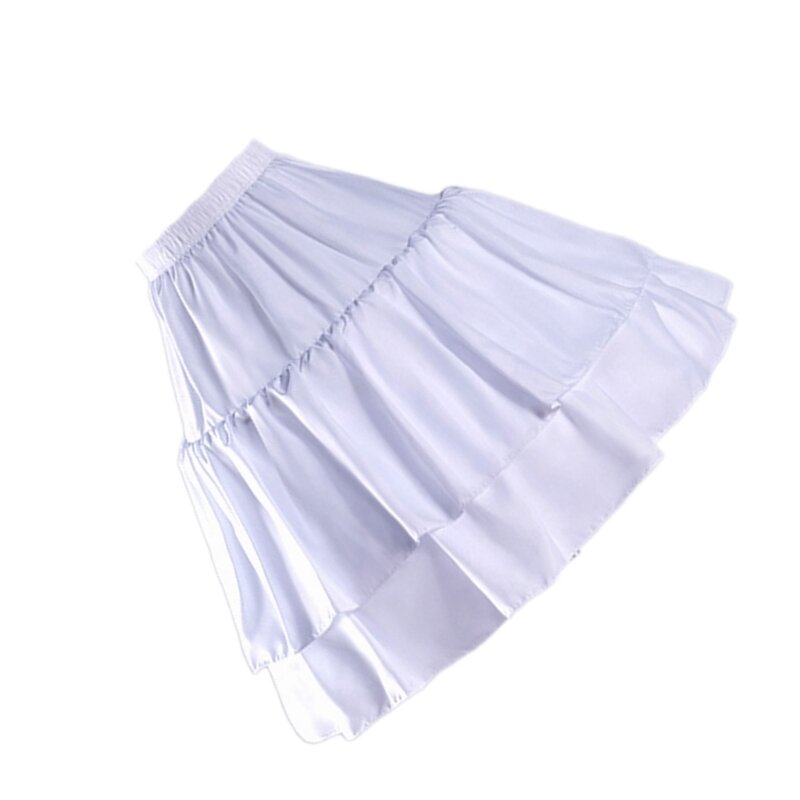 Jupe ligne A à 2 cerceaux pour femmes filles, jupon plissé Double couche à volants, sous-jupe pour robes victoriennes 50