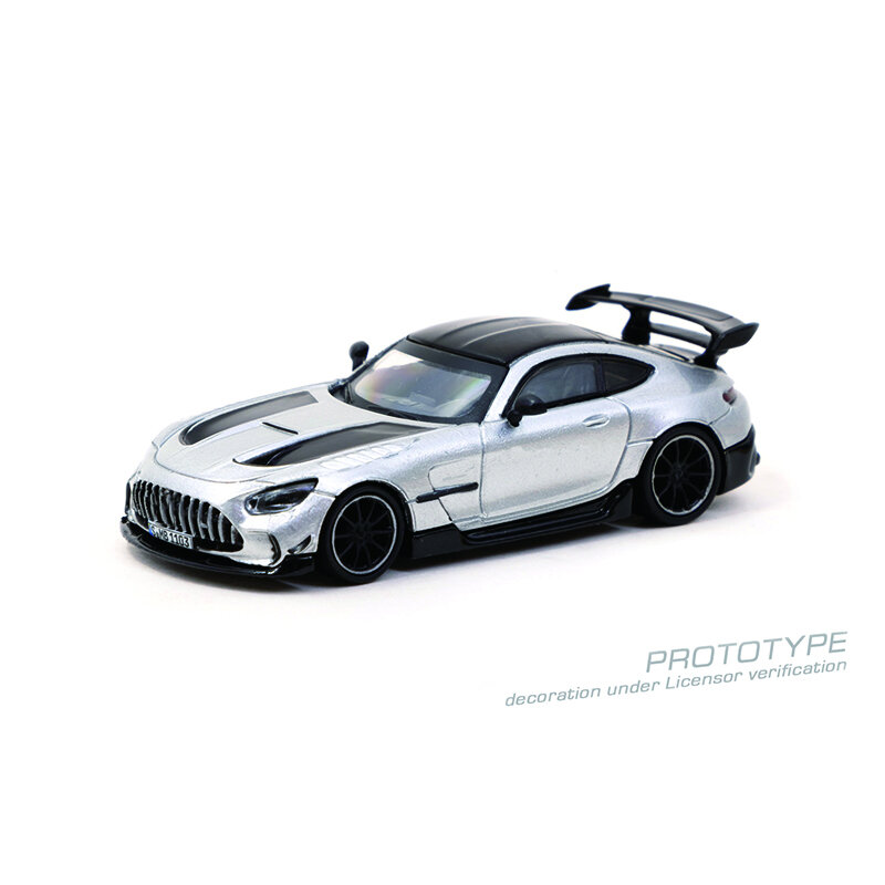 PreSale TW 1:64 AMGGT Black Series Silver Metallic Diecast Diorama Car Model Collection Miniature Toys Tarmac Works