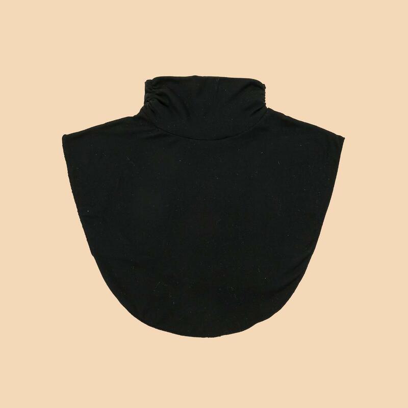 Funda de cuello de algodón suave para mujer, Hijab de Ramadán, envoltura de cabeza completa, cuello falso, extensiones de cuello alto, medio Tops