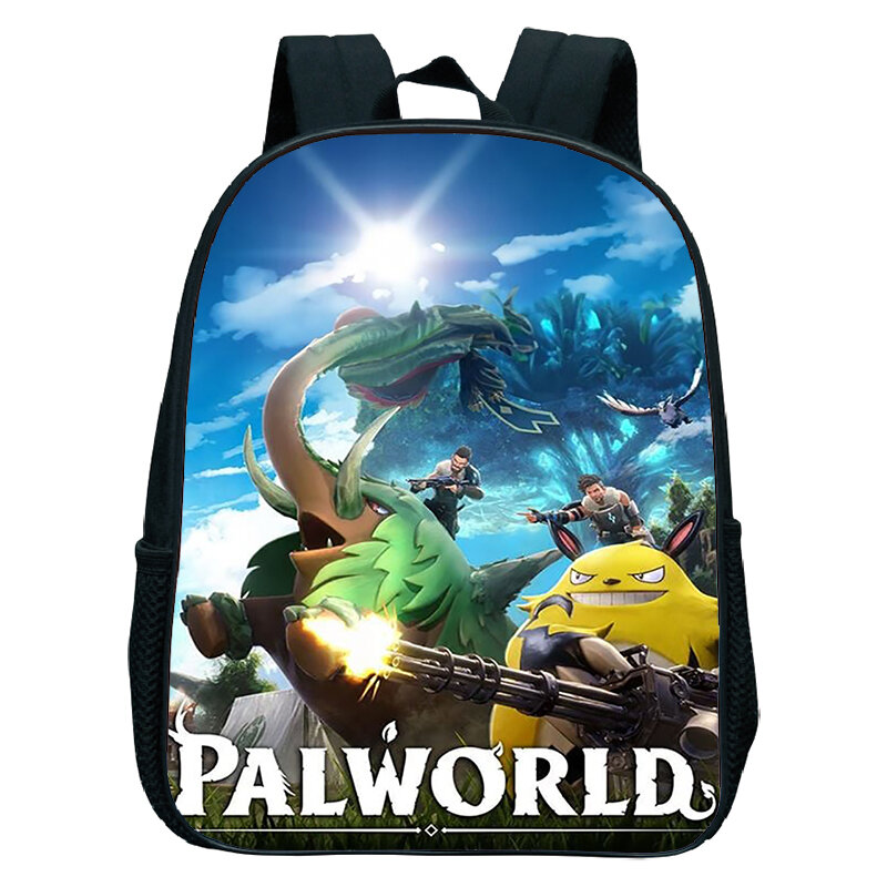 만화 Palworld 3D 인쇄 어린이 학교 가방, 소년 배낭, 유치원 가방, 아기 육아 가방, 12 인치