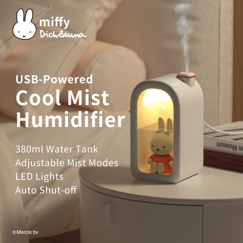 Miffy X MIPOW 380ML, humidificateur d'air à brume fraîche mignon avec veilleuse USB, humidificateur d'air Portable pour chambre à coucher, cadeaux pour la maison