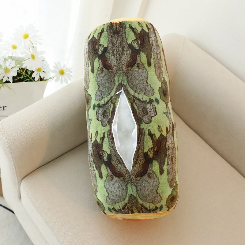 3D Simulation Wood Stump Pillow Plush Toy Creative Board Big Tree Soft Cushion Car Neck Pillow Gifts for Girlfriend Home Decor