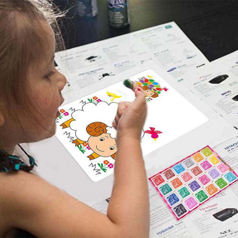 Kinder Vingerverven Handgemaakte Kunst Kit Met Tekenkaart Schilderij Diy Ambachten Vinger Verf Peuter Verf Wasbaar