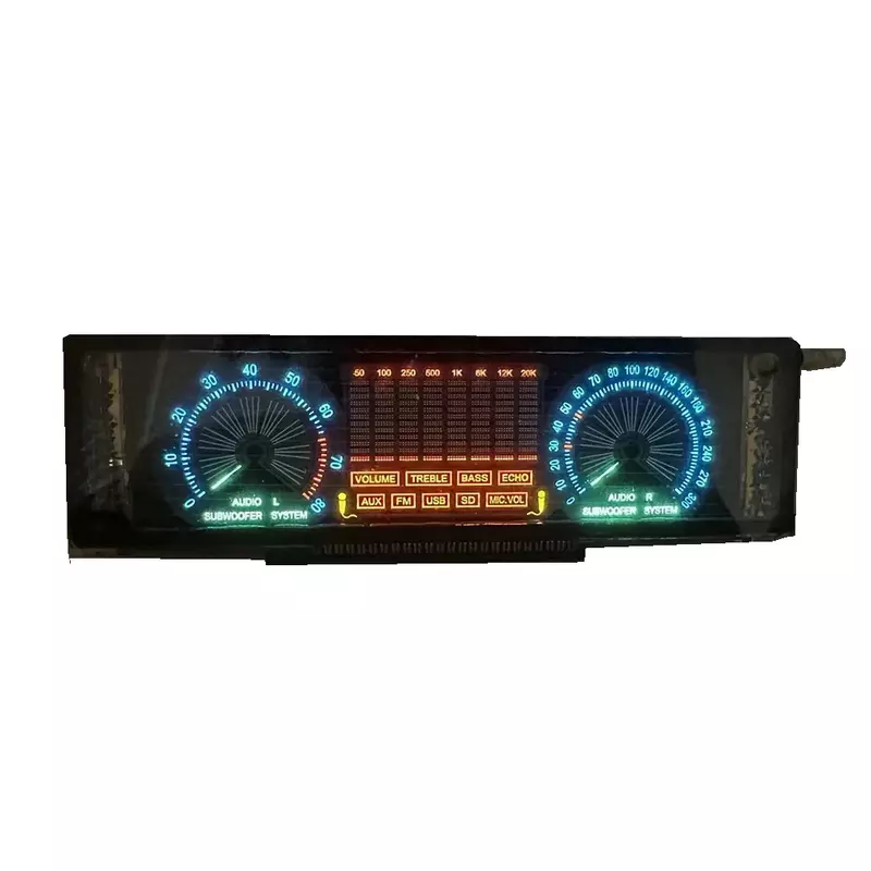VFD Fluorescent Screen,Voice Controlled， Adjustable Sensitivity, Power Amplifier Speaker, Car Display Spectrum, DIY Decoration