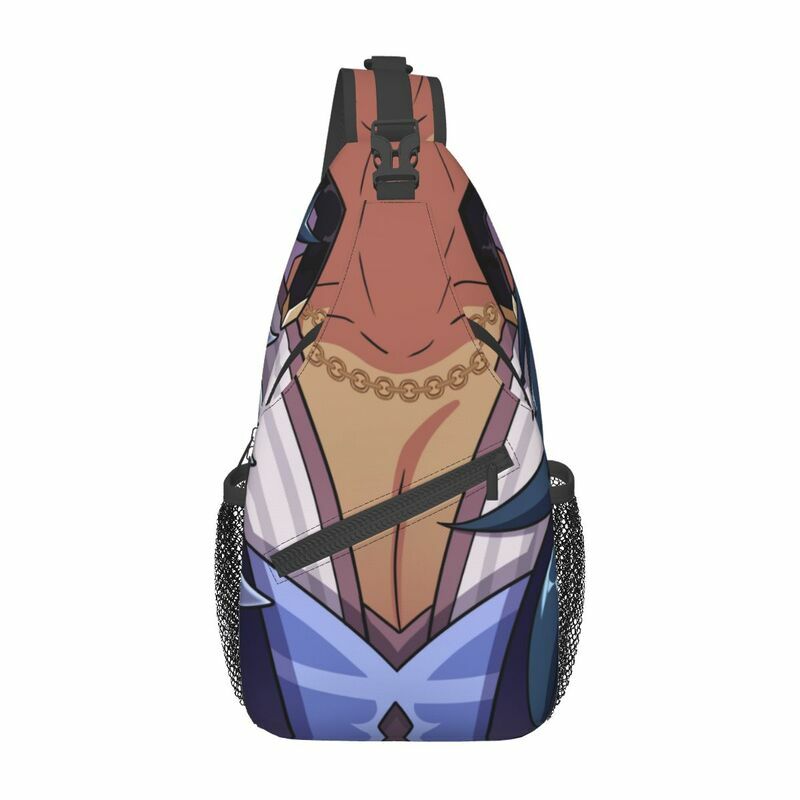 حقيبة ظهر كروس من Genshin للرجال ، حقيبة ظهر بحمالة صدر على شكل لعبة أنيمي رائعة ، حقيبة نهارية للكتف للسفر ، التنزه ، كايا ، تيديس