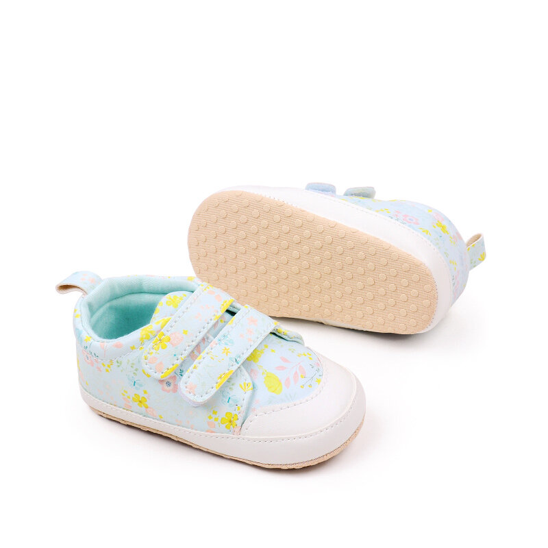 Демисезонная детская прогулочная обувь для маленьких девочек с разбитыми цветами на мягкой подошве Нескользящая спортивная обувь