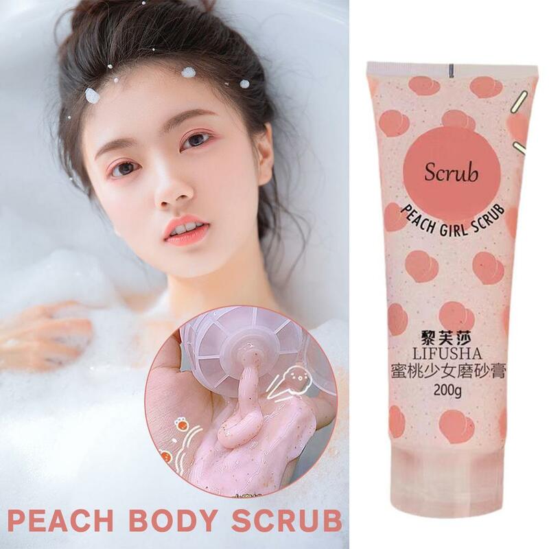 Peach Body Scrub Body Face Deep Cleaning Whitening Cream Brightening 200g Scrub Repair Exfoliating Body Pores Moisturizing Z7E0