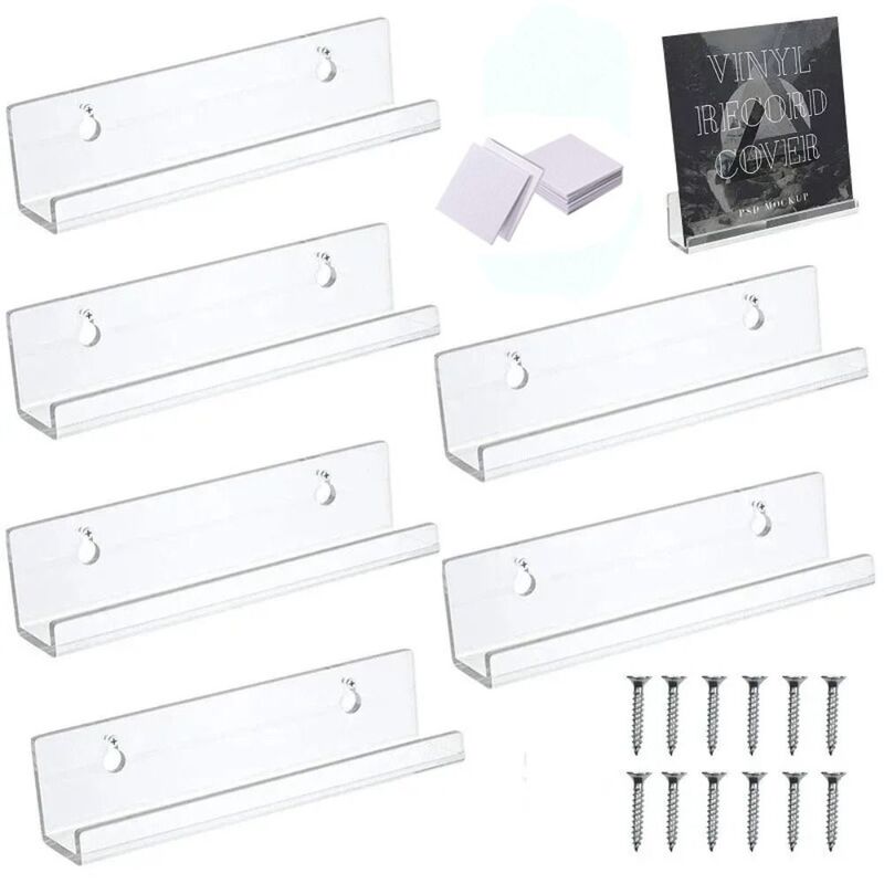 4/7/12inch Record Display Stand Creative Clear Wall Mounted Vinyl Record Holder Acrylic CD Shelf