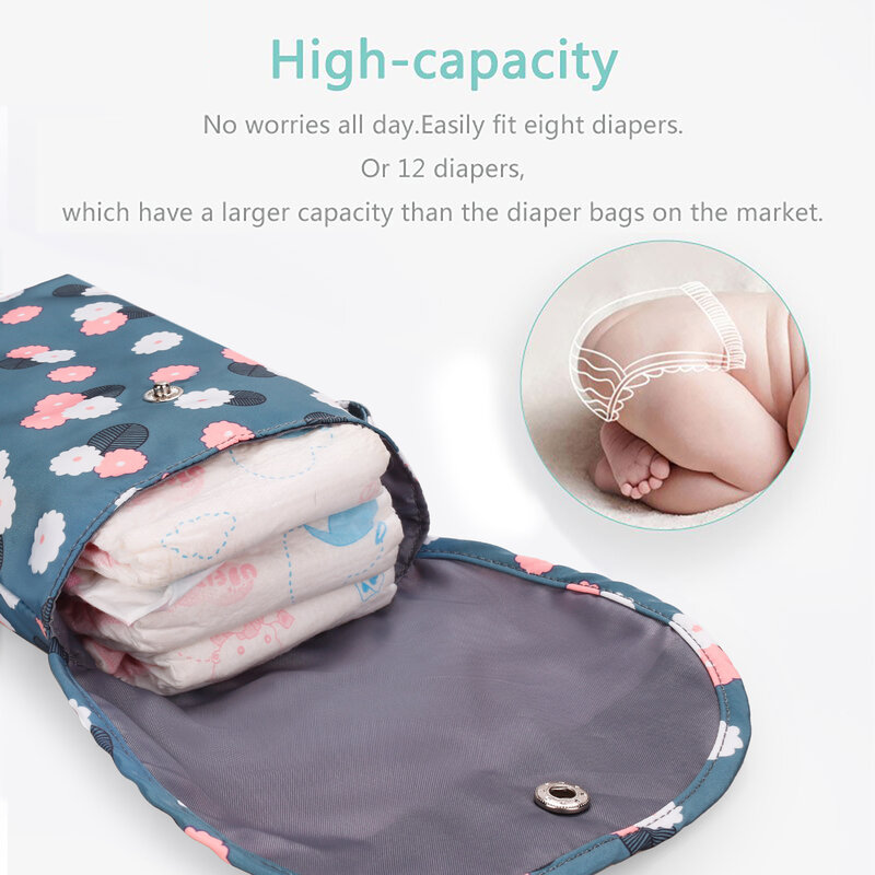 Reusable New Waterproof Baby Diaper Bag Baby Handbag Large Capacity Mommy Diaper Storage Bag Carrying Essentials Bag for Going O