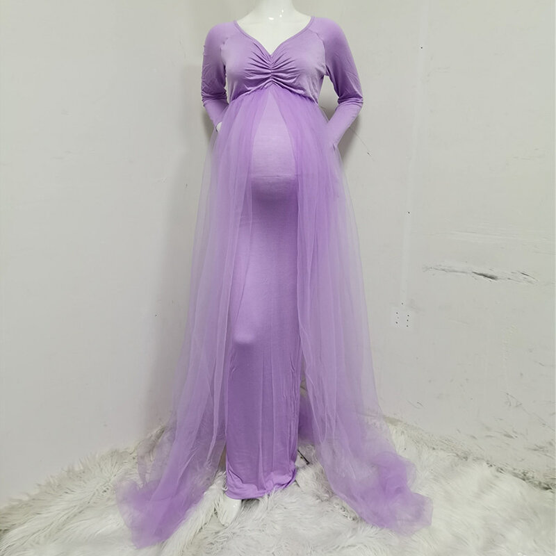 Fotografia rekwizyty bez ramiączek ciąża długa sukienka kobiety w ciąży suknia Maxi Baby Shower sesja zdjęciowa stroje sukienka ciążowa