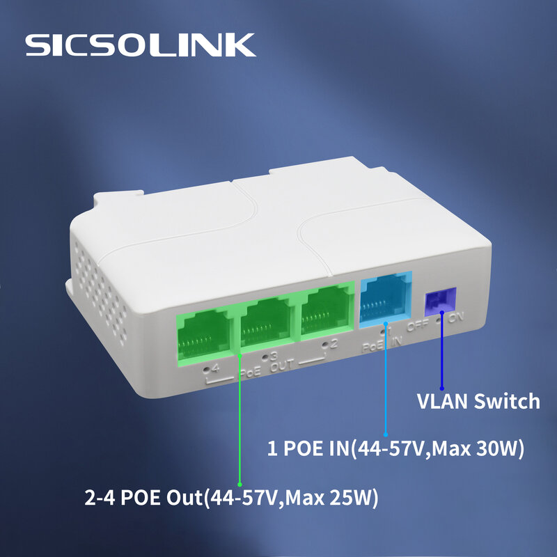4 Ports 1000 MBit/s Poe Extender, Gigabit-Netzwerk-Switch-Repeater,250m, 1 Zoll 3 Ausgang, ieee 802,3 at/af, für Poe-Switch-NVR-IP-Kamera ap