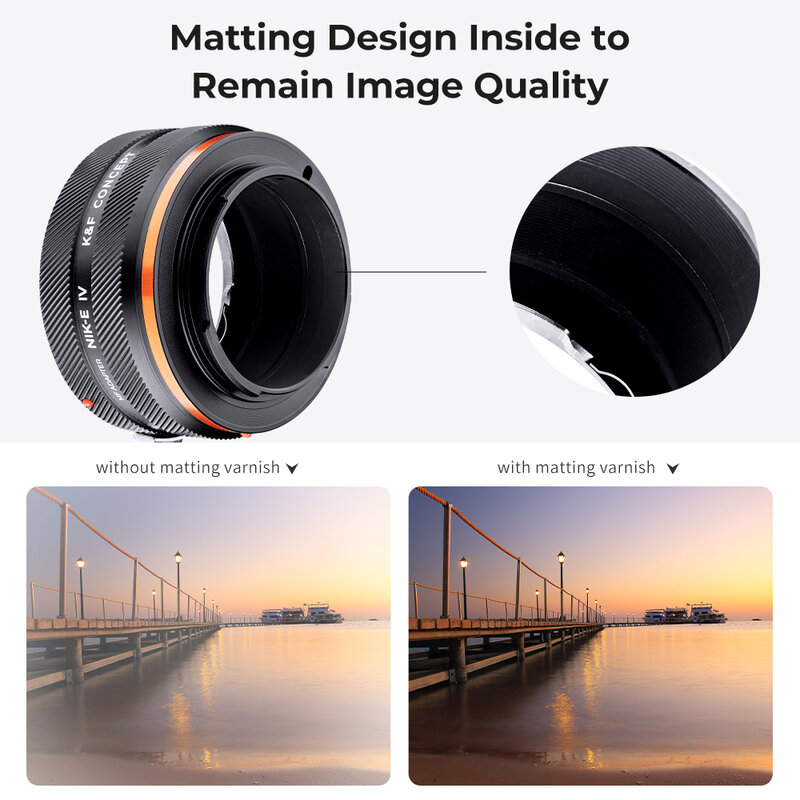 K&F Concept Nik-E Nikon F AI Mount Lens to Sony E FE Mount Cameras Adapter Ring for Sony A6400 A7M3 A7R3 A7M4 A7R4