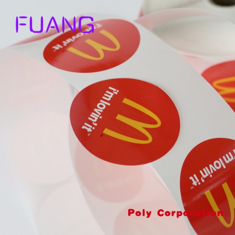 Custom  Custom round adhesive waterproof synthetic paper bottle label, roll logo label sticker printing