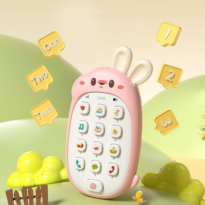 Baby Simulation Telefon Spielzeug niedlichen Hasen Form Beißring Musik Stimme Spielzeug frühe pädagogische Lernmaschine elektronische Spielzeug Geschenke