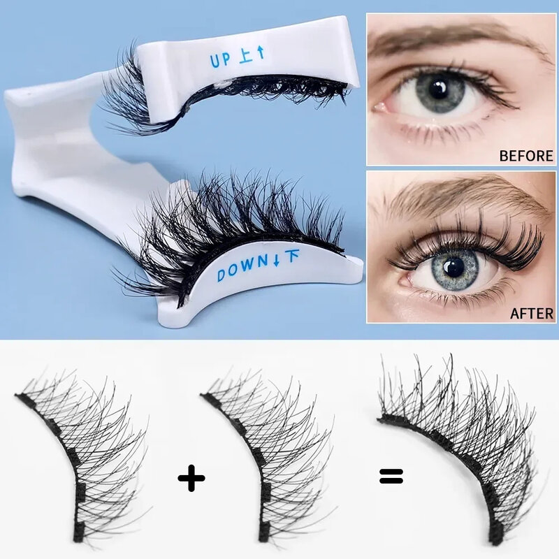 1 stücke 3d magnetische Wimpern Kit wieder verwendbar 4 stücke natürliche magnetische falsche Wimpern einfach, Wimpern Make-up Zubehör zu tragen