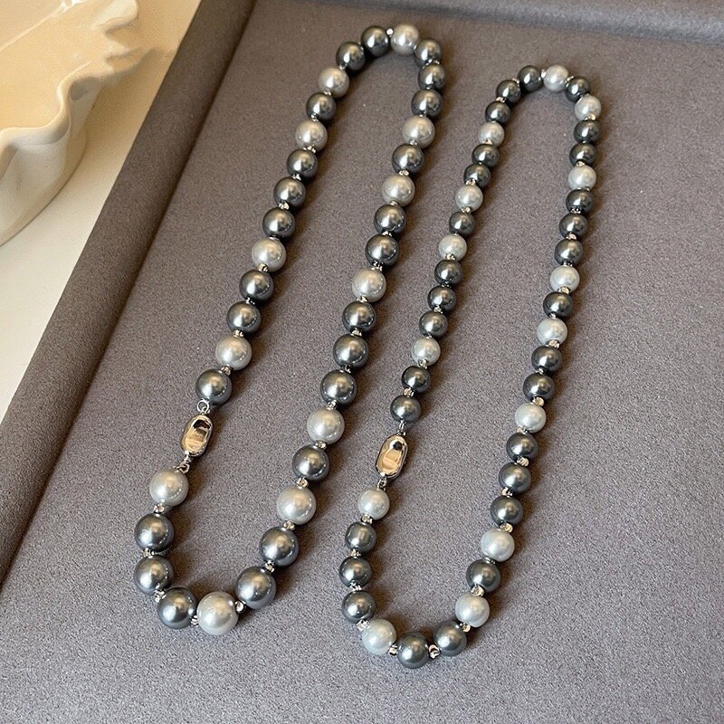 Collier de perles Shijia avec boucle en lingot, pull de Tahiti Morandi
