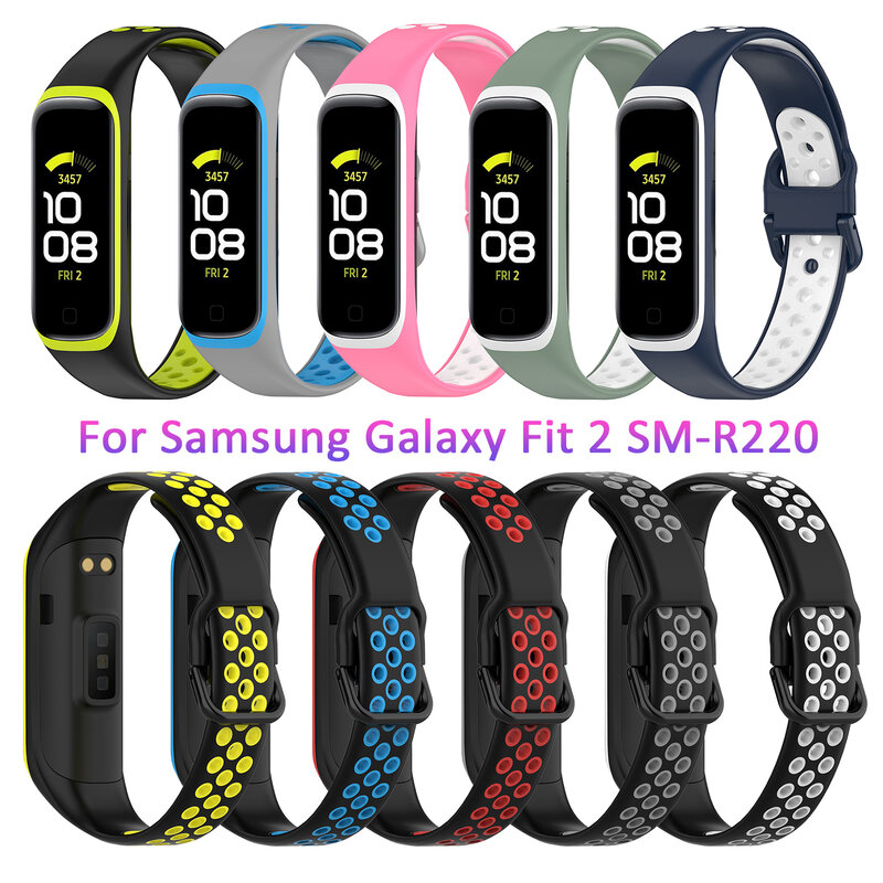 1pc pulseira de silicone para samsung galaxy apto 2 SM-R220 substituição pulseira de banda de pulso para samsung galaxy fit2 correa acessórios