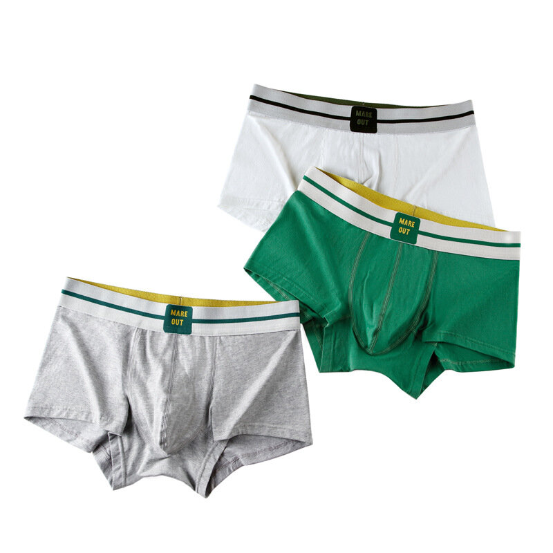 Boweylun New Men's Boxer Shorts Cotton Antibacterial Boxer Shorts Soft Skin-Friendly Comfort Breathable Absorbent Panties M10