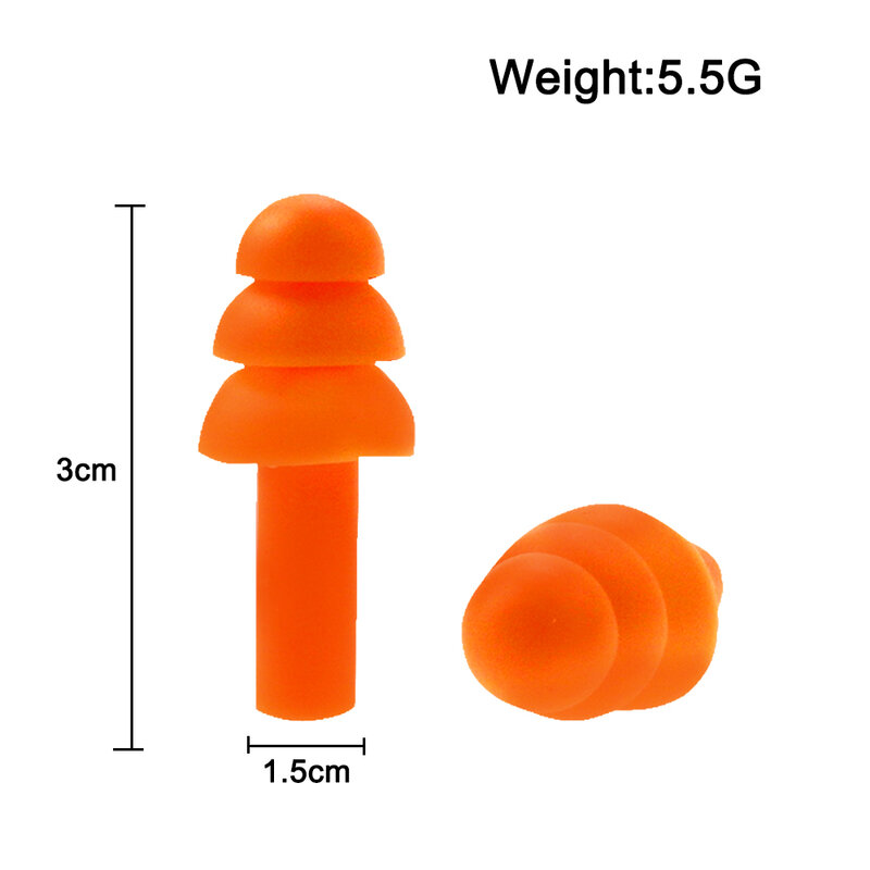 A Pair 5.5G Silicone Sound Insulation Earplugs Anti Snoring Noise Environmental Protection Waterproof Swimming Learning To Sleep