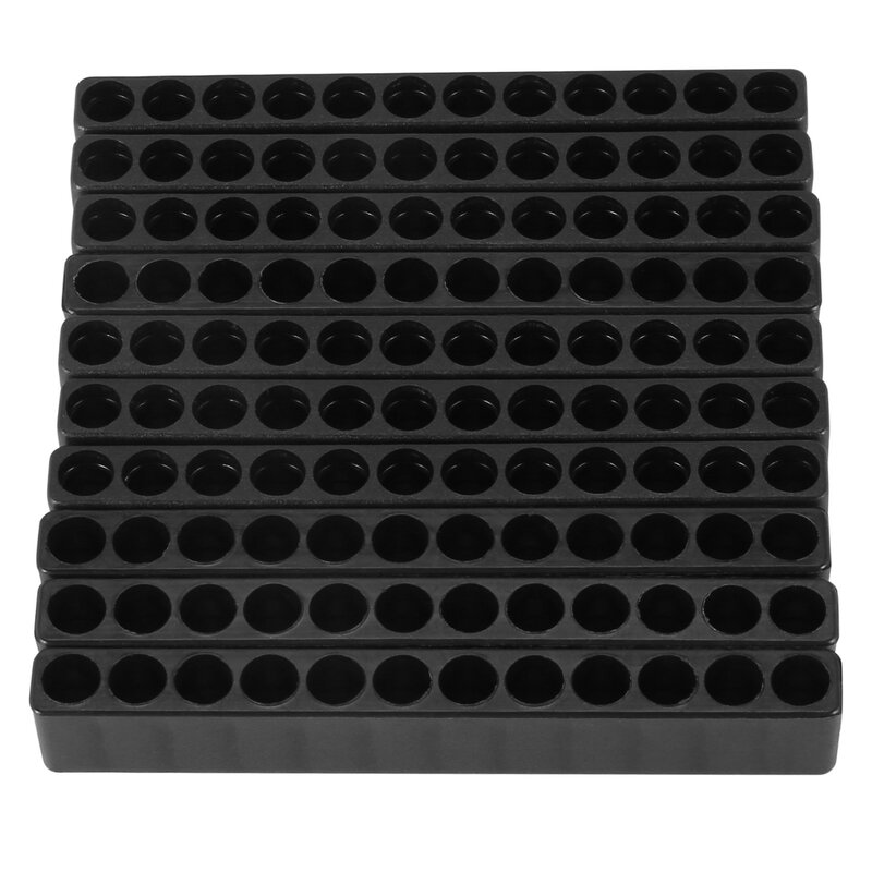 10 buah 12 lubang obeng Bit pemegang kotak blok hitam untuk enam sudut 6.35mm pegangan