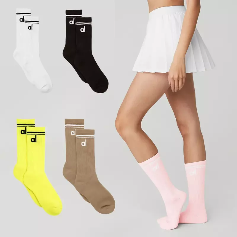 AL Fashion Stree Socks Unisex Throwback Leisure Yoga Cotton Socks Tube Length Sports Stockings Four Seasons Yoga Socks