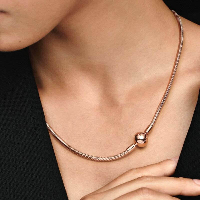 Collar de plata de ley 925 con forma de hueso de serpiente para mujer, joyería auténtica, bricolaje, colgante Pandora Original