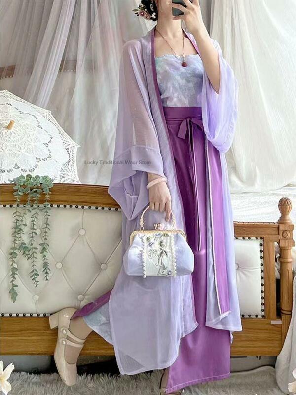 Alte chinesische Hanfu Kostüm Frauen traditionelle Lied Dynastie Fee Kleid Hanfu Mädchen Outfits täglich lila Hanfu Kleid Set