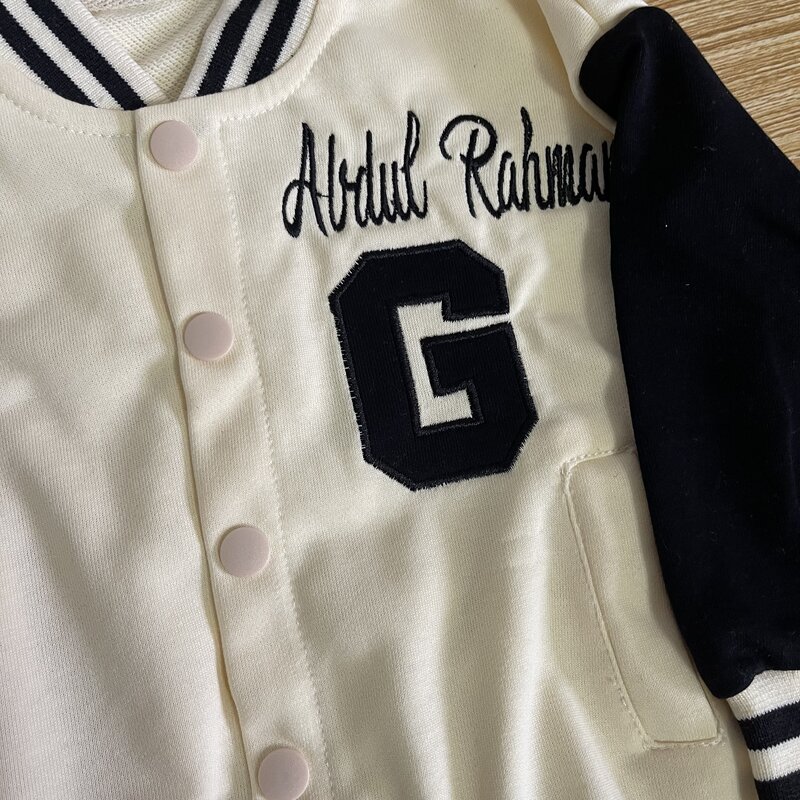 New Embroidered Coat Name Customized Baseball Suit Personalized Baby Casual Clothing Children's Cotton Jacket Gift Bag