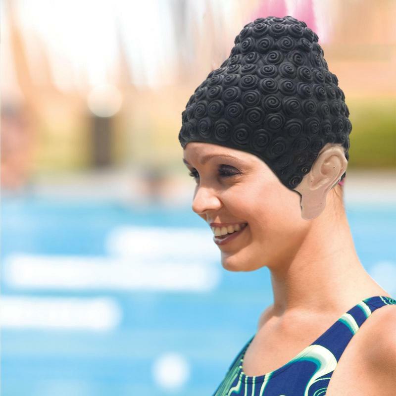 Boné de natação para mulheres, boné de natação adulto, chapéu de látex, forma de Buda, proteger o cabelo, saúde para natação e amantes