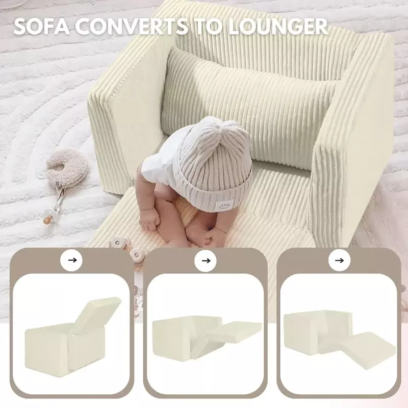 Memory cool-sofá plegable para niños y niñas, silla abatible, Convertible