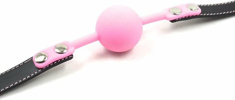 Bola silikon SM Gag dengan kunci tali kulit BDSM mainan seks dewasa alat pengekangan perbudakan bermain