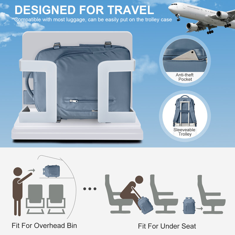 Torba na laptopa plecak podróżny dla kobiet o dużej pojemności Easyjet 45x36x20 plecak Ryanair 40x20x25, męski plecak kabinowy