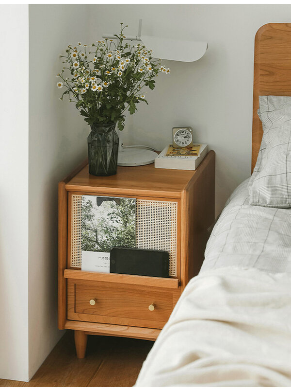 Тумбочки из ротанга, плетеная мебель для спальни, прикроватный столик, многофункциональный небольшой шкаф для хранения, ночная подставка из массива дерева