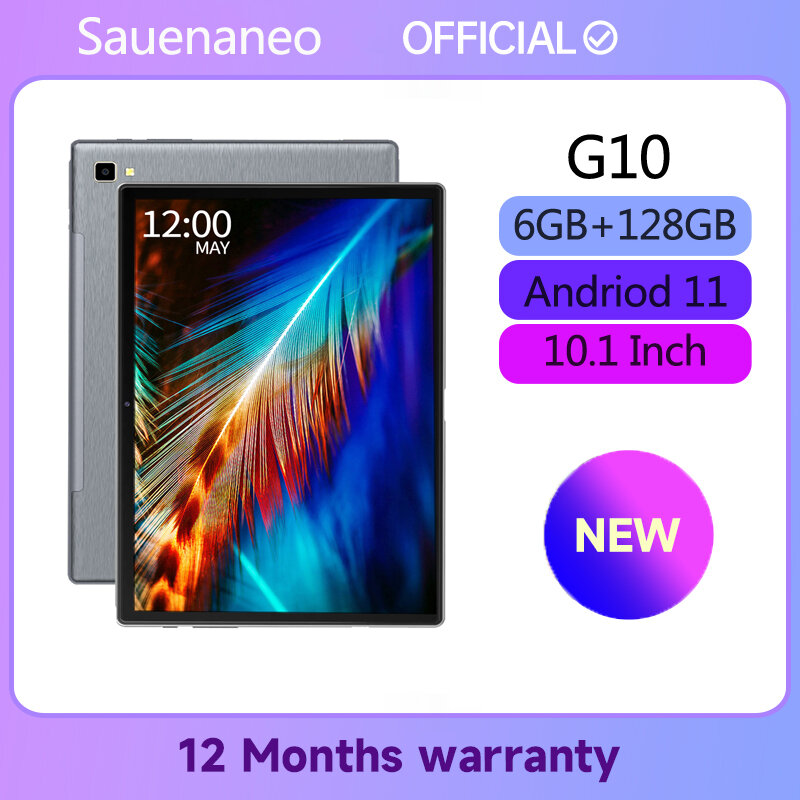 2024 sauenaneo แท็บเล็ต2023แอนดรอยด์11แท็บเล็ต10.1 "1280x800 IPS 6GB RAM 128GB แปด-core dual 4G SIM Dual WiFi GPS