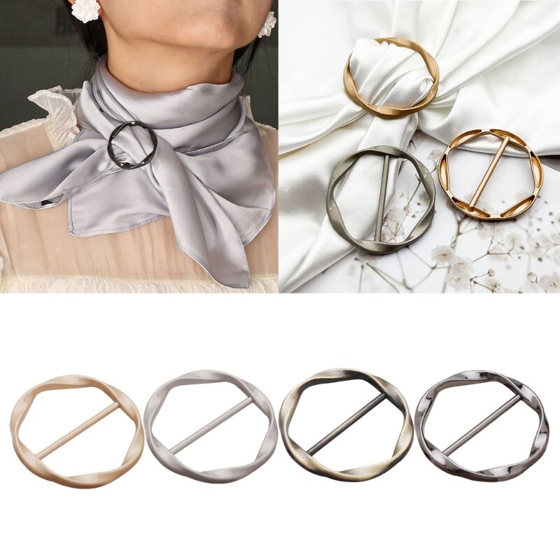 Simple Metal Round Shape Scarves Buckle Delicate Belt Buckle DIY Waistband Accessories Western Ladies Elegant Style