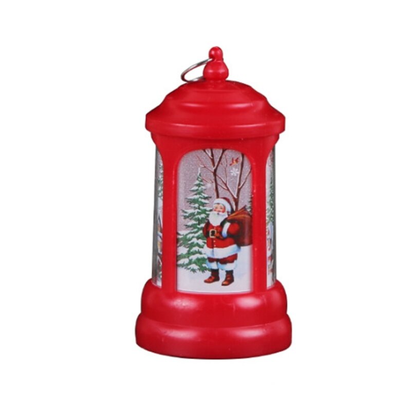 Lampu Angin Kecil Portabel Lampu Malam Natal yang Hangat untuk Kamar Tidur Anda Meja Pesta Unik Lentera Santa Claus Natal