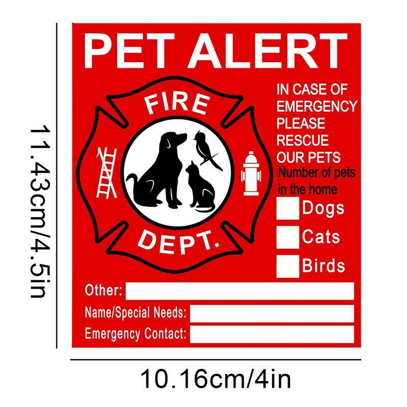 UV 퇴색 방지 경고 안전 화재 구조 스티커, 애완 동물 창문 집어넣기, 애완 동물 집 표지판