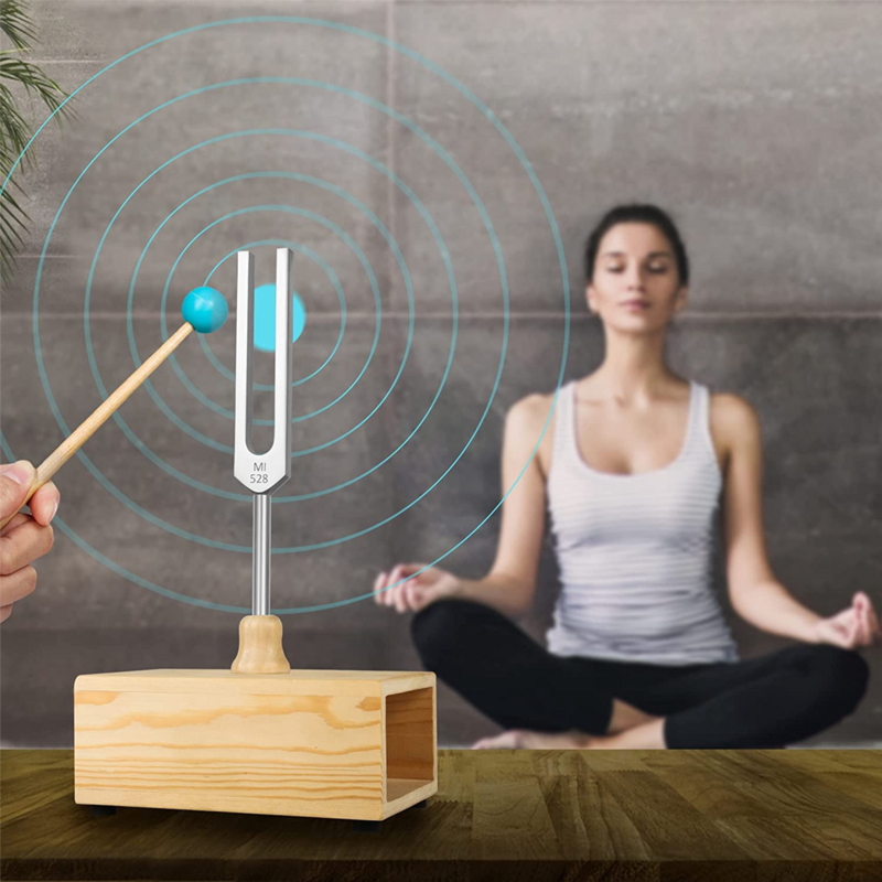 Garpu Tuning 528HZ, kotak resonansi Fork penyetelan, untuk terapi suara, Yoga, meditasi dan relaksasi