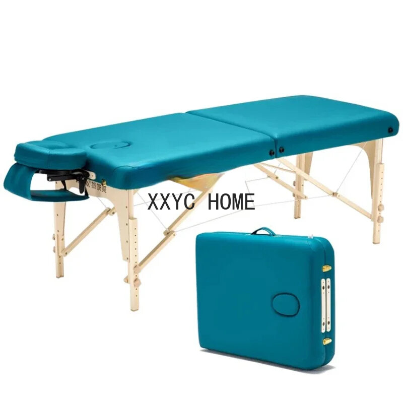 Składane łóżko do masażu do masażu przenośne domowe łóżko do fizjoterapii z litego drewna