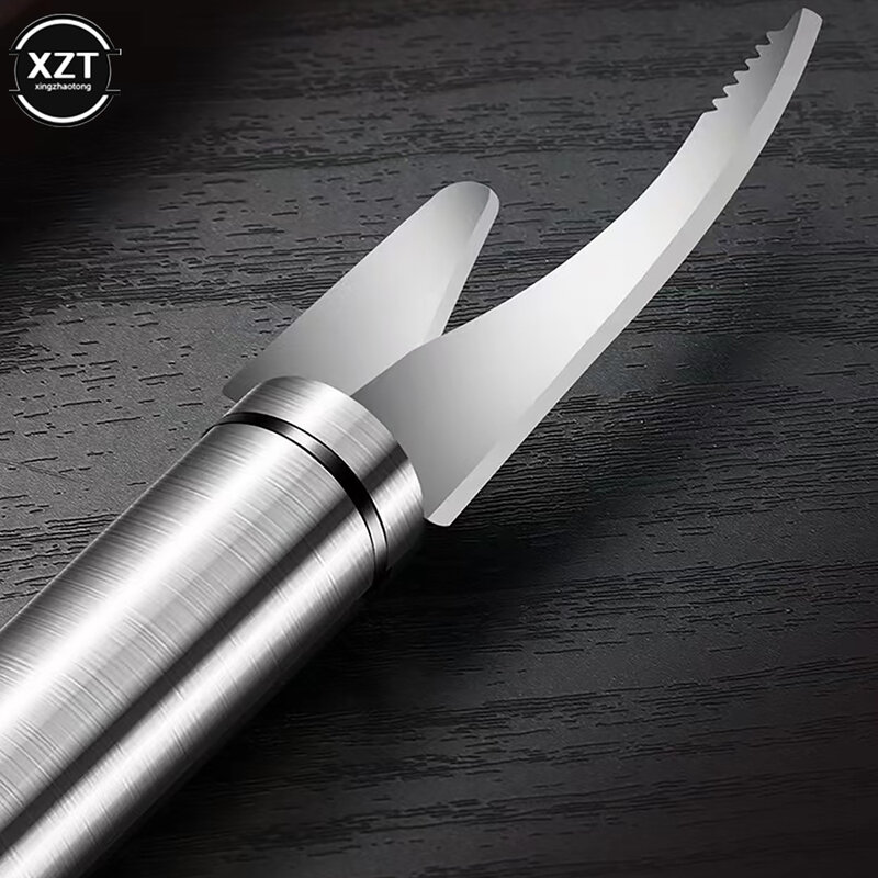 مقشرة سريعة متعددة الوظائف للروبيان 6 في 1 سكين سمك قطع خط الروبيان/كشط/حفر سكين مطبخ المأكولات البحرية أداة