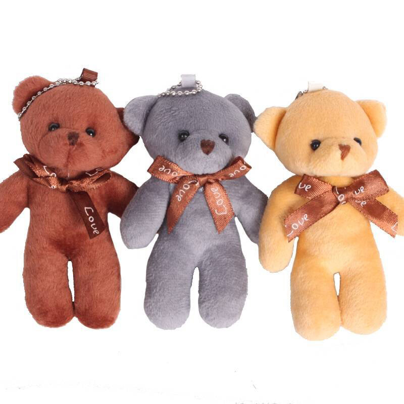 Soft Stuffed Teddy Bear Brinquedos de pelúcia, Mini Dolls, pequenos presentes, saco pingente, 12pcs por lote