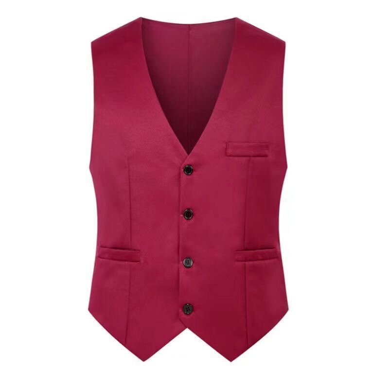 T187Red men's formal suit vest vest professional groomsman dress