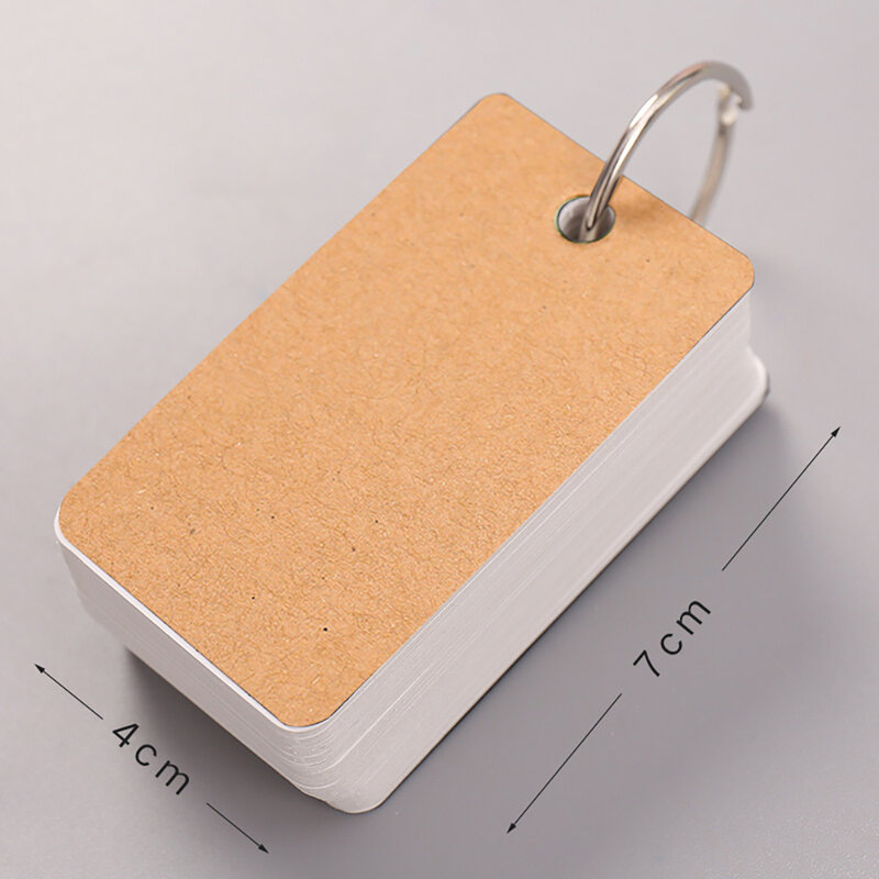100pcs Mini Loose-Leaf Notebook Cute Ring Buckle Word Book Handwritten Card Tearable Notepads Kawaii Memo Pad Blank Kraft Paper