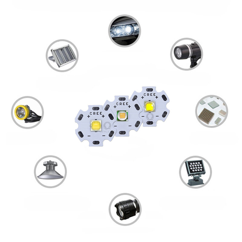 Chip de LED de alta potência para bicicleta e carro, diodos, acessórios lanterna, farol, 5W-10W, Cree, XML2, XM-L2, 5050, 16mm, 20mm, 3V, 3,6 V