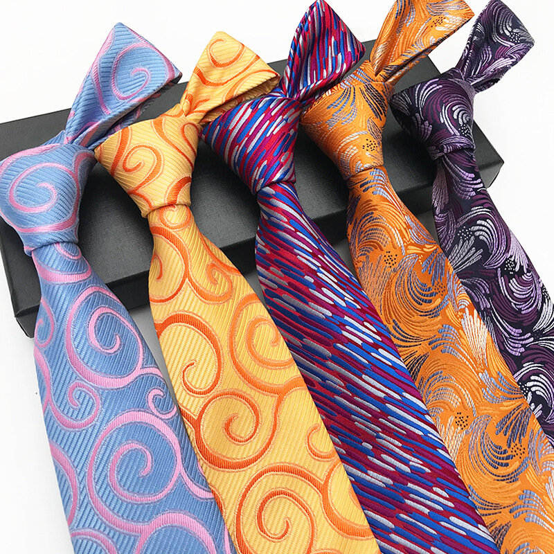 Новый мягкий полосатый цветочный узор Пейсли галстук для мужчин мужские подарки галстук для свадебной вечеринки 8 см