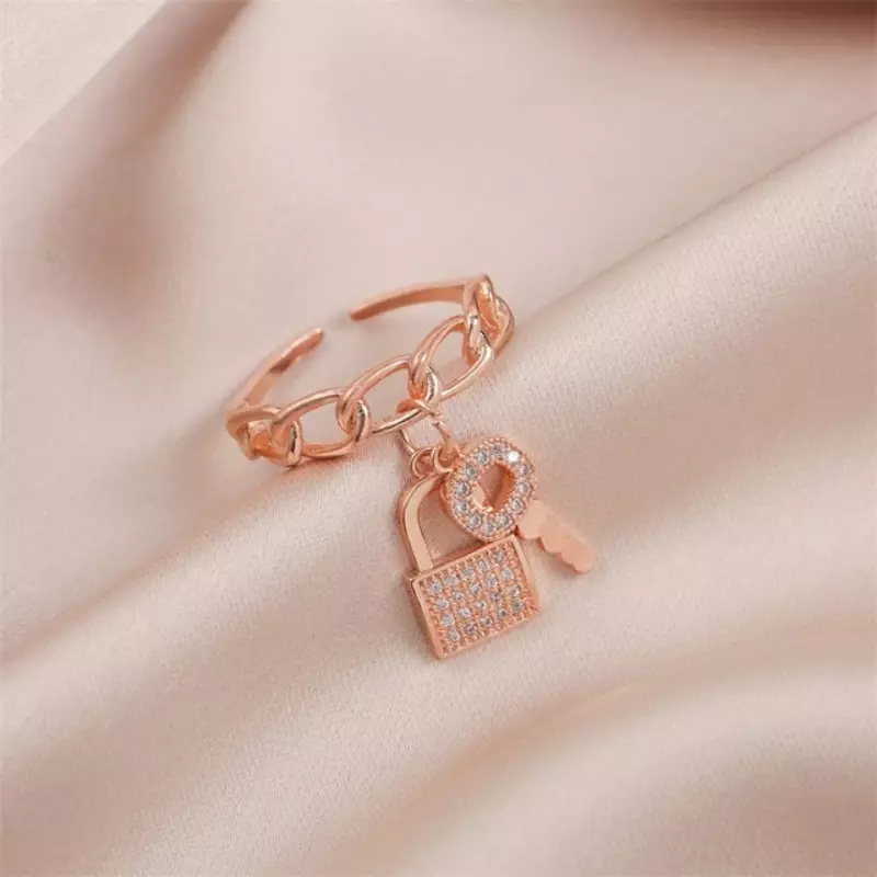 Anillo de oro personalizado para mujer, anillo de cola de circón con apertura ajustable, diseño de moda, boda