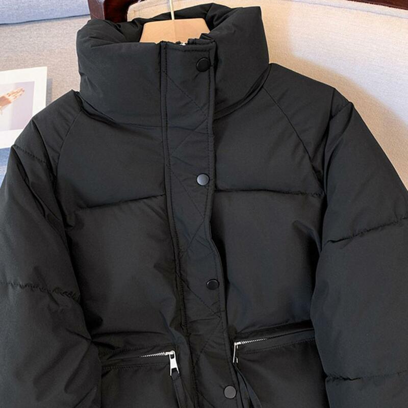 Женское зимнее пальто с хлопковой подкладкой, короткое ветрозащитное пуховое пальто с длинным рукавом, куртка для женщин