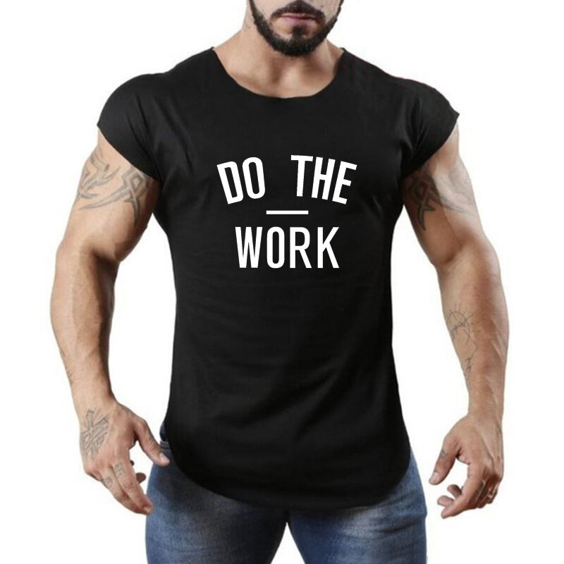 Summer Casual Breathable Short Sleeve Ultra Thin Cool Slim Fit T-Shirt Gym Training Fitness Men Street Fashion Hip Hop Tank Tops